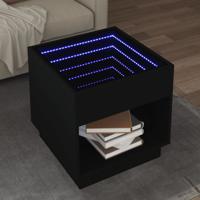 Salontafel met Infinity LED 50x50x50 cm zwart