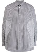 Undercover chemise en coton à mélange d'imprimés - Marron