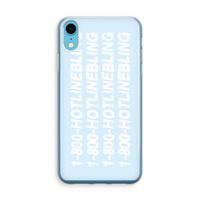 Hotline bling blue: iPhone XR Transparant Hoesje