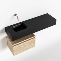 Toiletmeubel Mondiaz Andor | 100 cm | Meubelkleur Washed oak | Lex vrijhangend wastafel Urban Links | Zonder kraangat