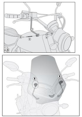 GIVI Bevestigingskit windscherm, moto en scooter, A7407A