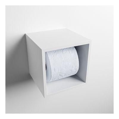 Mondiaz EASY Toiletrolhouder solid surface in- en opbouw 16x16 cm kleur Talc