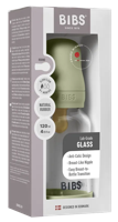 BIBS Glas Latex Slow Flow Babyfles 0+ Maanden Sage