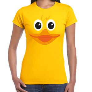 Verkleed T-shirt voor dames - badeend - geel - themafeest/Carnaval