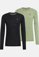 Odlo Bl Crew Neck L/S Active Warm 2 Pack Thermoshirt Heren Black - Matte Green S