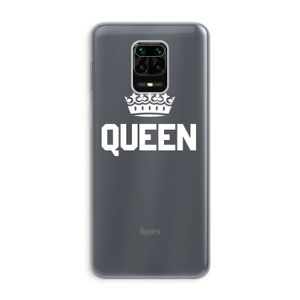 Queen zwart: Xiaomi Redmi Note 9 Pro Transparant Hoesje