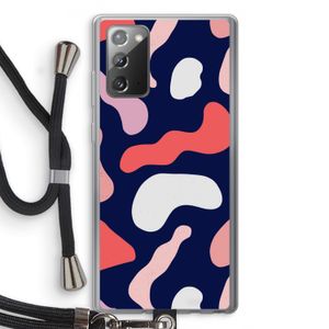 Memphis Shapes Pink: Samsung Galaxy Note 20 / Note 20 5G Transparant Hoesje met koord