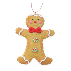 Kersthanger - gingerbread peperkoek mannetje -1x st- kunststof - 11 cm   -