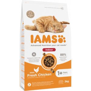 Iams Adult Indoor kattenvoer met verse kip 3 kg