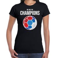 USA WK supporter t-shirt we are the champions met USA voetbal zwart dames