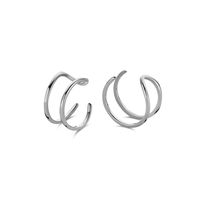 CO88 8CE-70398 Stalen Oorbel - Oorklem - Earcuff - Dames - 7 mm Breed - 10 mm Doorsnee - Zilverkleurig