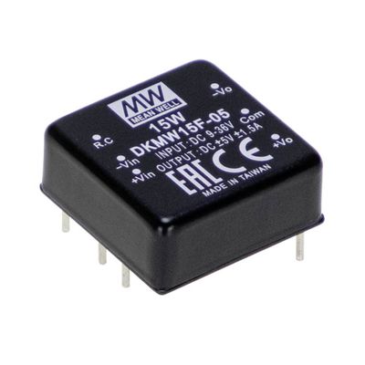 MEAN WELL DKMW15F-05 DC/DC-converter 24 V 5 V 1.5 A 15 W Aantal uitgangen: 2 x Inhoud 1 stuk(s)