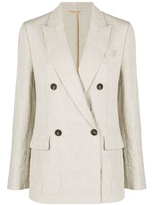 Brunello Cucinelli blazer à motif Prince de Galles - Tons neutres