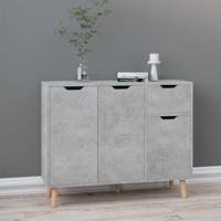 Dressoir 90x30x72 cm bewerkt hout betongrijs - thumbnail