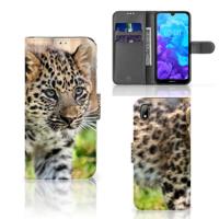 Huawei Y5 (2019) | Telefoonhoesje | Met pasjeshouder | Baby Luipaard