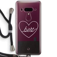 Best heart pastel: HTC U12+ Transparant Hoesje met koord