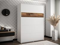 Opklapbed HOUDI 140x200 cm wit/old style eik