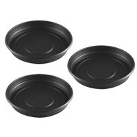 Set van 3x stuks bloempot/plantenpot onderschaal antraciet kunststof diameter 35 cm