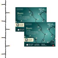 Lumineo kerstverlichting - 2x - 360 led lampjes - warm wit - 27 m - lichtsnoer Lumineo kerstverlichting - 2x - 360 led lampjes - warm wit - 27 m - lichtsnoer