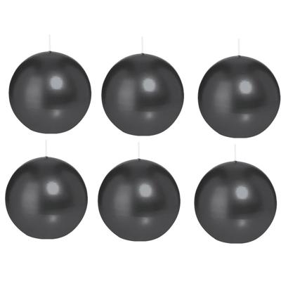 Trend Candles Bolkaars glad - 6x - zwart - 7 cm - 16 branduren - ronde kaarsen Trend Candles Bolkaars glad - 6x - zwart - 7 cm - 16 branduren - ronde kaarsen