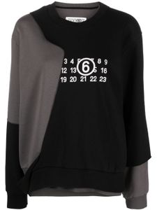MM6 Maison Margiela sweat en coton mélangé à logo imprimé - Noir