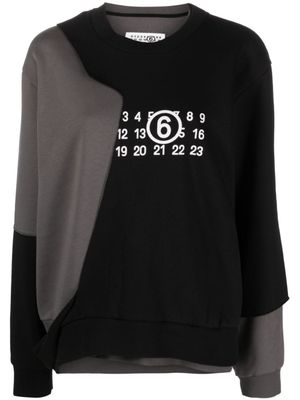 MM6 Maison Margiela sweat en coton mélangé à logo imprimé - Noir