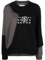 MM6 Maison Margiela sweat en coton mélangé à logo imprimé - Noir