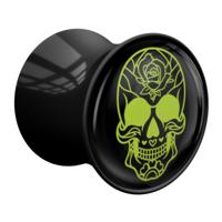 Double Flared Plug met Magic Skull Design Acryl Tunnels & Plugs - thumbnail