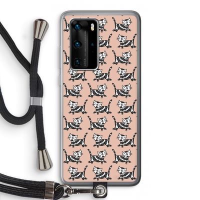 Zwarte poes: Huawei P40 Pro Transparant Hoesje met koord