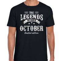 Legends are born in October cadeau t-shirt zwart voor heren - Verjaardag shirts