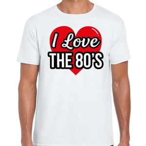 I love 80s verkleed t-shirt wit voor heren - 80s party verkleed outfit 2XL  -