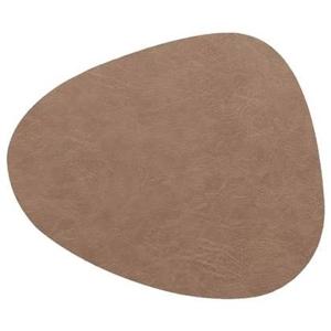 Unique Living - Placemat Floris - Rond - Polyester - Taupe - 39x30,5cm