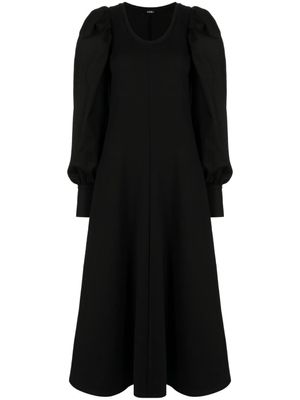 Goen.J robe évasée à manches bouffantes - Noir