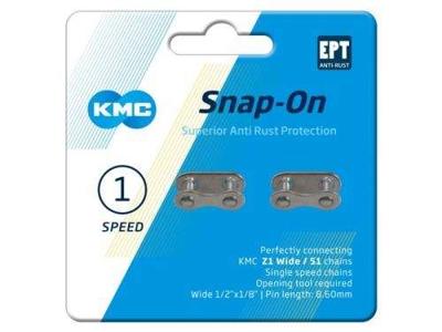 Kettingschakel KMC single speed Snap-On 1/2x1/8" Wide EPT - zilver (2 stuks)