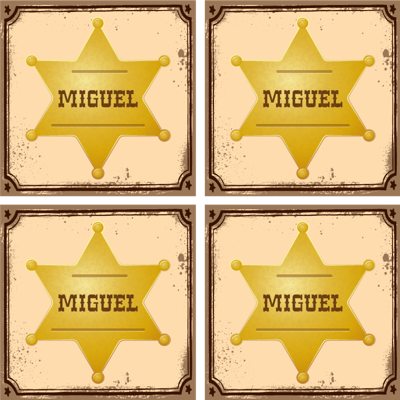 Sheriff badge met naam onderzetters