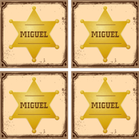 Sheriff badge met naam onderzetters