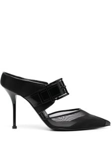 Alexander McQueen mules en mesh Punk à bout pointu - Noir