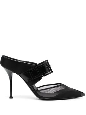 Alexander McQueen mules en mesh Punk à bout pointu - Noir