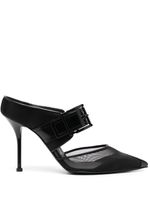 Alexander McQueen mules en mesh Punk à bout pointu - Noir - thumbnail