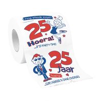 Toiletpapier 25 jaar met grappige tekst verjaardagsversiering    -