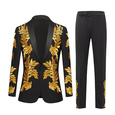 Bon&Bon Men's Luxury Sequin Tuxedo - Shawl Lapel Blazer and Pants Set Black / XS