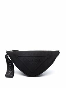 Prada sac Triangle à logo embossé - Noir