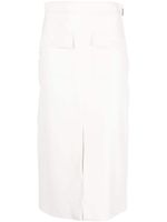 MSGM jupe en cuir artificiel à coupe mi-longue - Blanc MSGM jupe en cuir artificiel à coupe mi-longue - Blanc