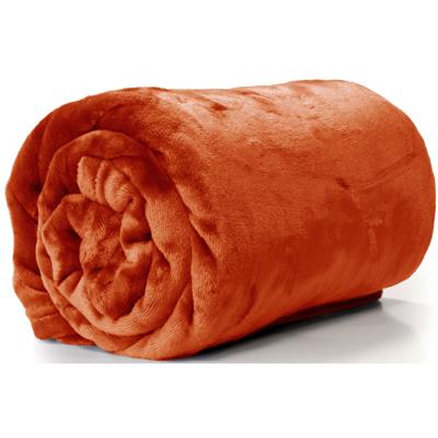 Unique Living Plaid - fleece deken - fluweel terra - polyester - 130 x 180 cm