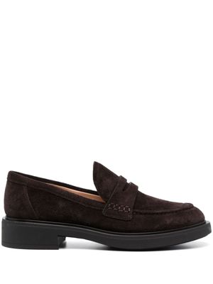 Gianvito Rossi mocassins en daim à bout rond - Marron