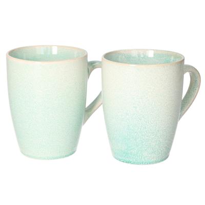Siaki Koffiemok / theemok Faye - set 2x - turquoise - 340 ml - mokken - keramiek Siaki Koffiemok / theemok Faye - set 2x - turquoise - 340 ml - mokken - keramiek