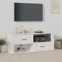 Tv-meubel 100x35x40 cm bewerkt hout wit - thumbnail