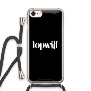 Topwijf Zwart: iPhone 8 Transparant Hoesje met koord