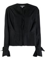 Victoria Beckham blouse en soie à manches longues - Noir