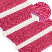 VidaXL Trapmatten 15 st 65x21x4 cm roze rechthoekige rand